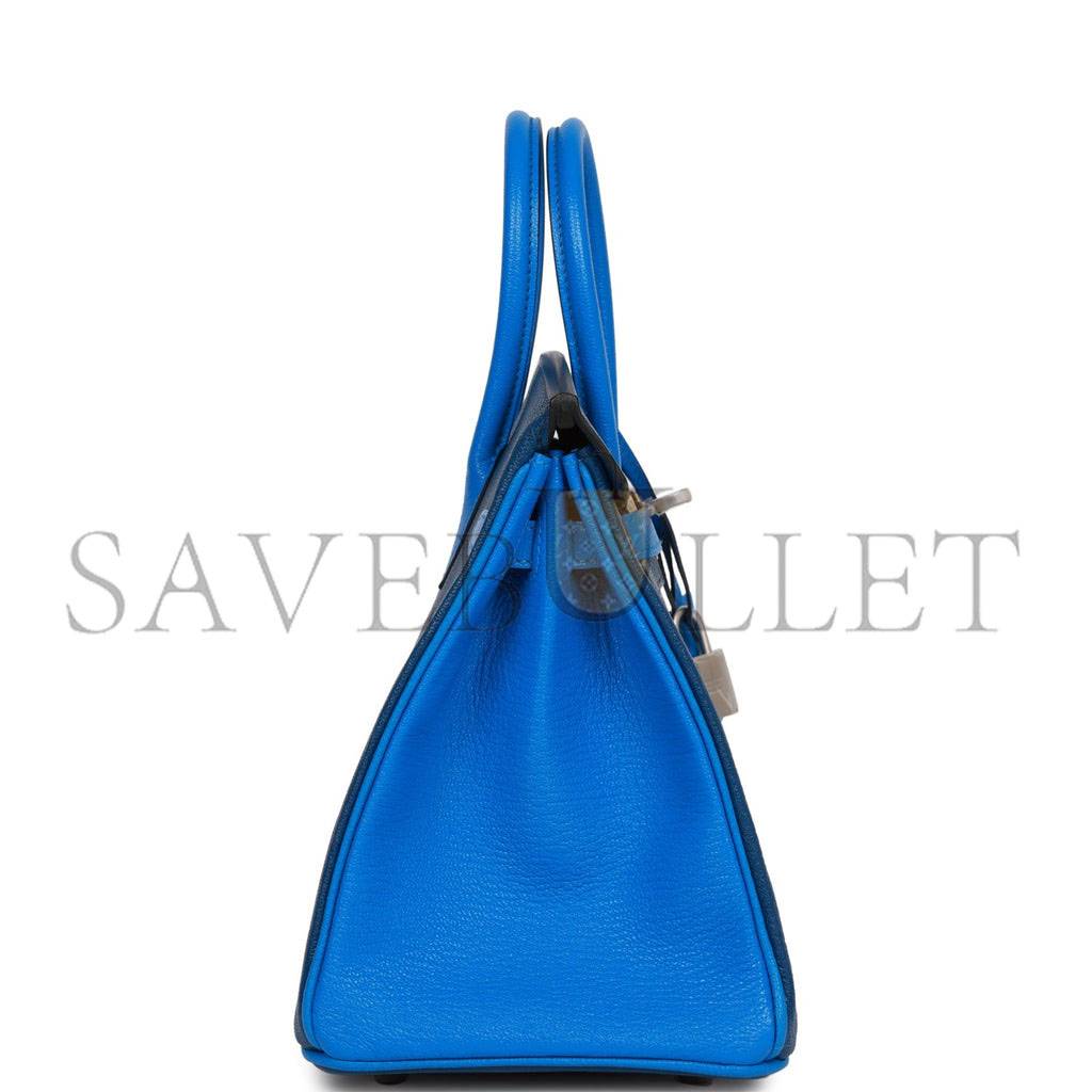 HERMES SPECIAL ORDER (HSS) BIRKIN 25 BLEU HYDRA AND BLEU SAPHIR CHÈVRE BRUSHED PALLADIUM HARDWARE HANDMADE (25cm) HERMES SPECIAL ORDER (HSS) BIRKIN 25 BLEU HYDRA AND BLEU SAPHIR CHÈVRE BRUSHED PALLADIUM HARDWARE HANDMADE (25cm)