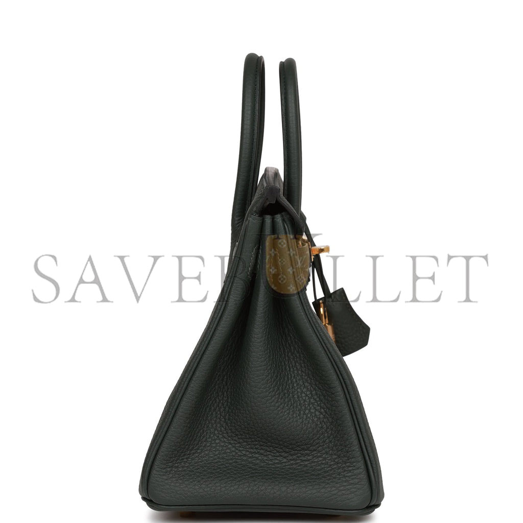 HERMES BIRKIN 25 VERT FONCE TOGO GOLD HARDWARE HANDMADE (25cm) HERMES BIRKIN 25 VERT FONCE TOGO GOLD HARDWARE HANDMADE (25cm)